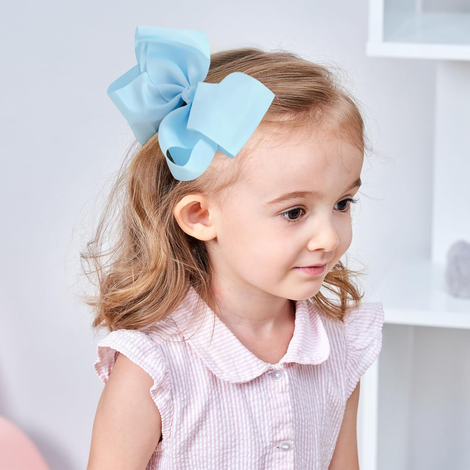 20PCS Big 6 Inch Hair Bows for Girls Grosgrain Ribbon Toddler Hair Accessories with Alligator Clips for Toddlers Baby Girls Kids Teens image number 2