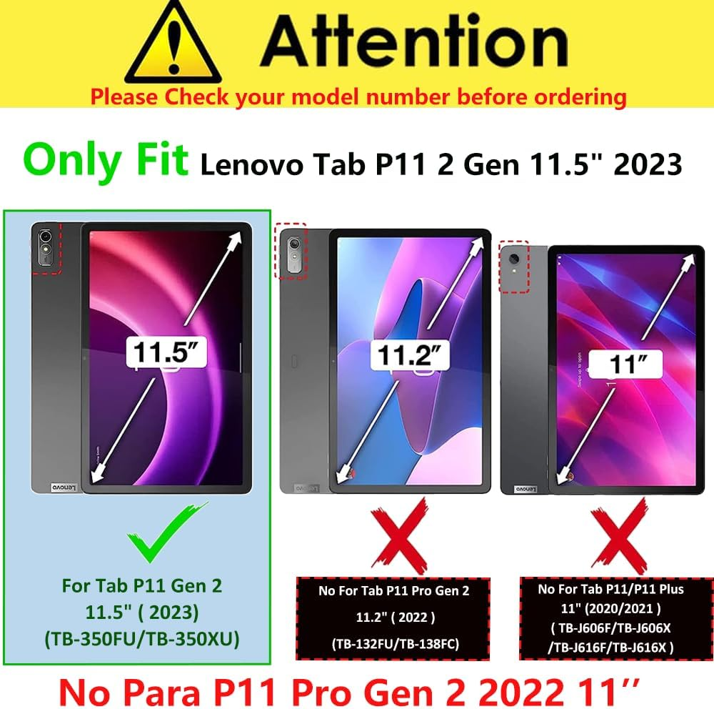 USTIYA Screen Protection for Lenovo Tab plus TB351FU / P11 2 Gen TB-350 11.5 Inch Tempered Glass 2 Pack image number 3