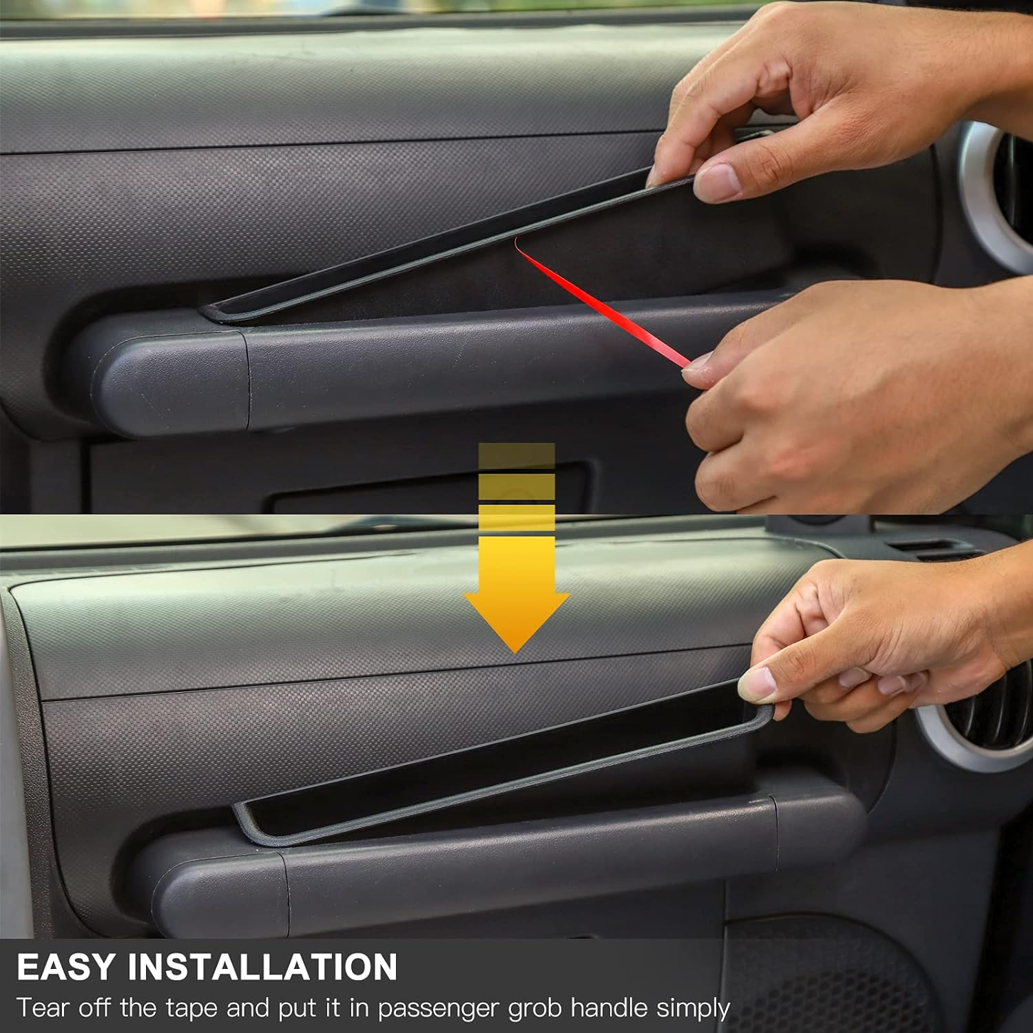 Cherocar Grab Tray Passenger Storage Box Handle Storage Box Tray Organizer Grab Accessory (For Jeep Wrangler Jk 2007-2010)