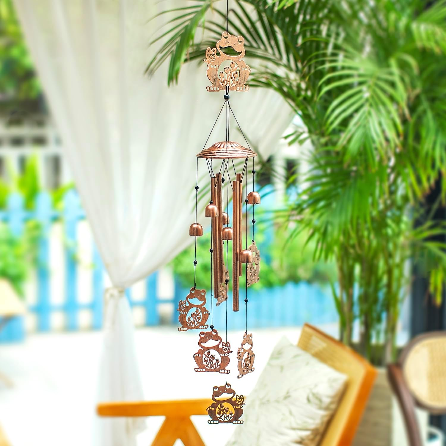 Frog Wind Chimes Outdoor Frog Gifts for Women/Men/Mom/Wife/Grandma Birthday Gifts Memorial Gift Metal Windchimes for Outside/Indoors, Lawn, Patio, Home, Porch, Yard Decor, Garden Decorations image number 3