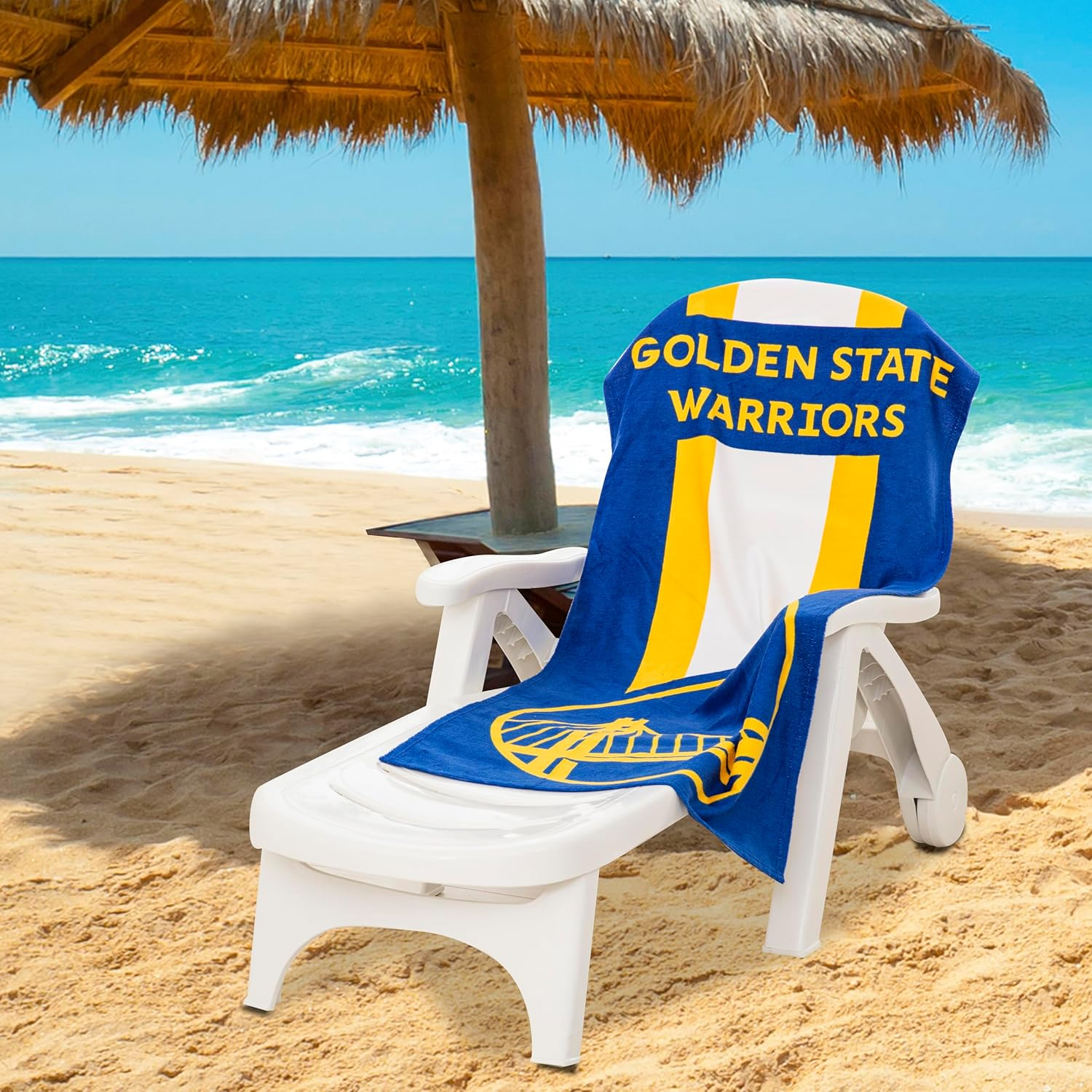 NORTHWEST NBA Golden State Warriors Beach Towel, 30" X 60", Zone Read image number 1