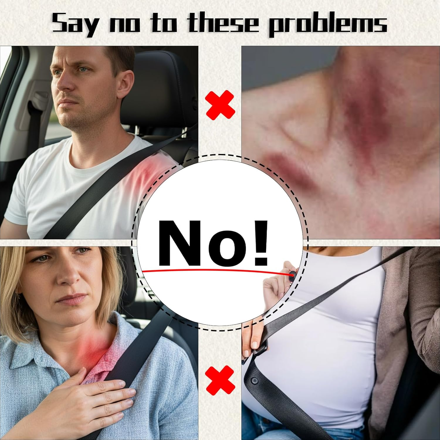 Seat Belt Cover, 2-Pack Black 25X10Cm, Soft Shoulder Strap Pads for Comfortable Driving, Suitable for Adults and Children, Long Distance Travel and Daily Commute image number 2