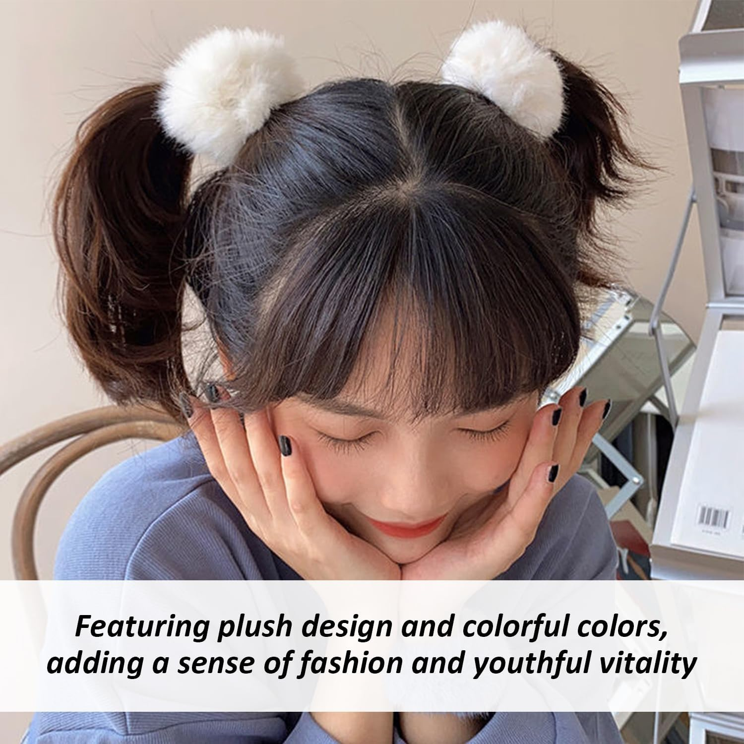 10 Plush Hair Rings, Funny and Cute Hair Rings, Fashionable Hair Accessories, Hairstyle Decorations and Hair Accessories for Girls. image number 4