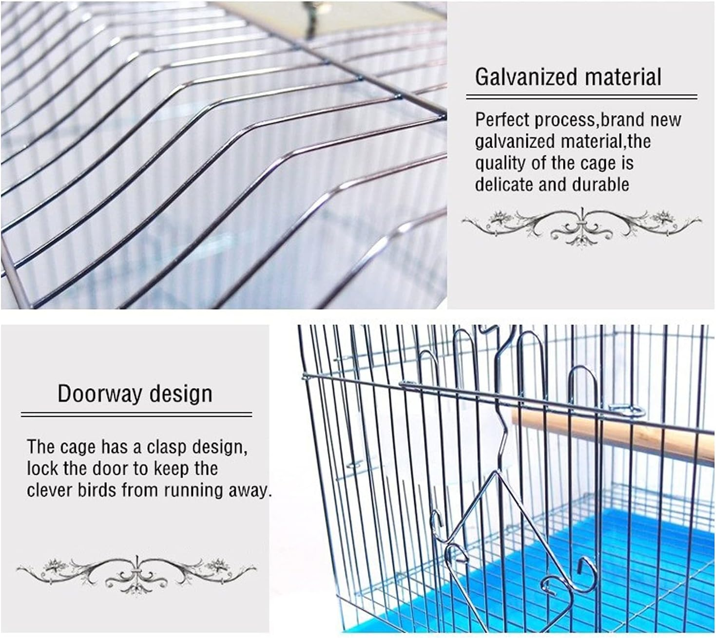 SUNESA Bird Cage Multifunctional Flight Cage Stainless Steel Bird Cage with Tray for Pigeon Parrot Mynah Birdcage Flight Cage image number 2
