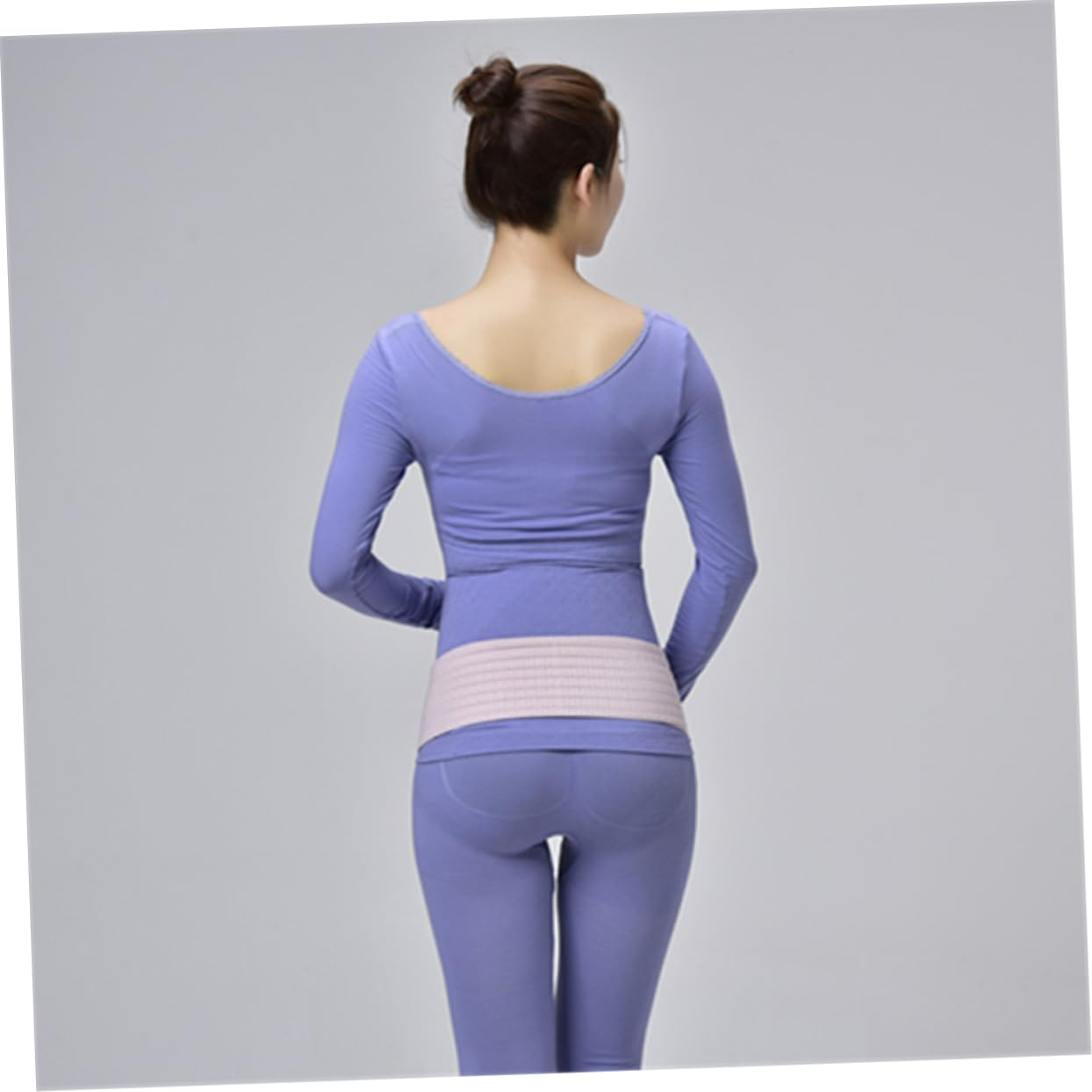 Maternity Belly Support Band Breathable Dual-Layer Abdominal Belt Postpartum Pelvic Waist Care for Pregnant Women Pink Free Size image number 3