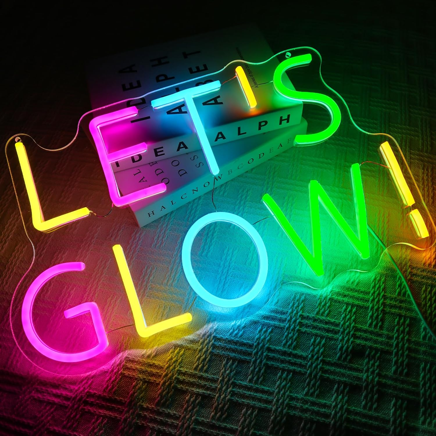 OYCGZV Let'S Glow Neon Sign, Let'S Light up LED Neon Sign Wall image number 5