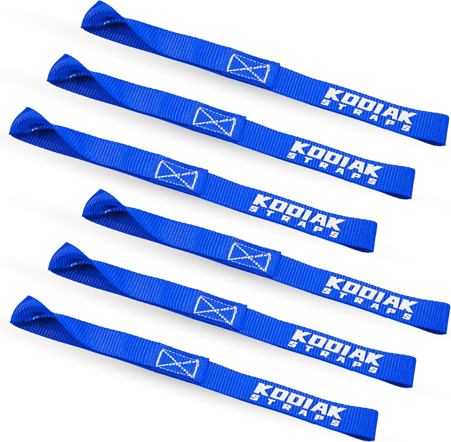 Soft Loop Tie down Straps - 1 X 12 Inches- 4,500 Lb Load Capacity - Green 6 Pack - Loops for Securing ATV, UTV, Motorcycles, Scooters, Dirt Bikes, Lawn & Garden Equipment by Kodiak Straps