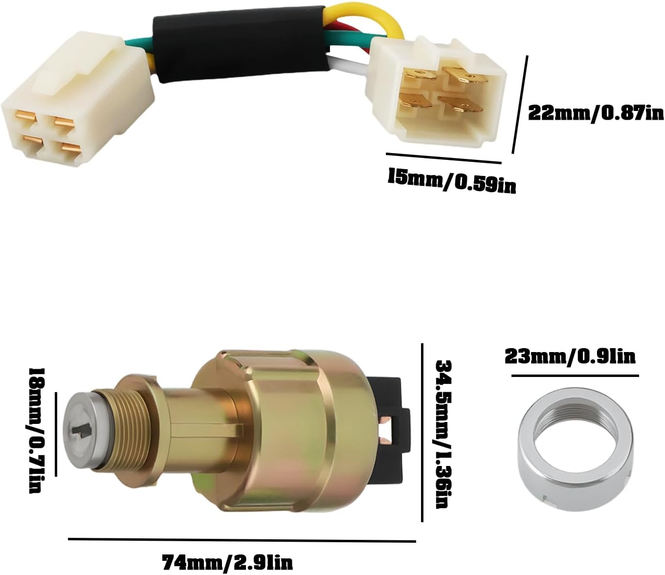 Create Idea Forklift 4 Pin Ignition Switch JK411 0111187 Compatible with Heli Compatible with Hangcha image number 2
