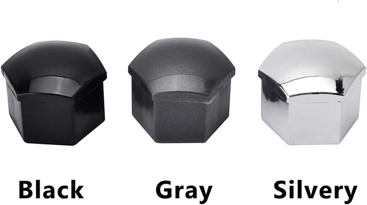 Thua Store Car Tyre Wheel Hub Covers Locking Caps Compatible with Audi A4 A5 A6 Q3 Q5 16 Pcs 17Mm Nut Caps 4 Pcs 23.9Mm Antitheft Nut Caps (Color Name : 1Gray)