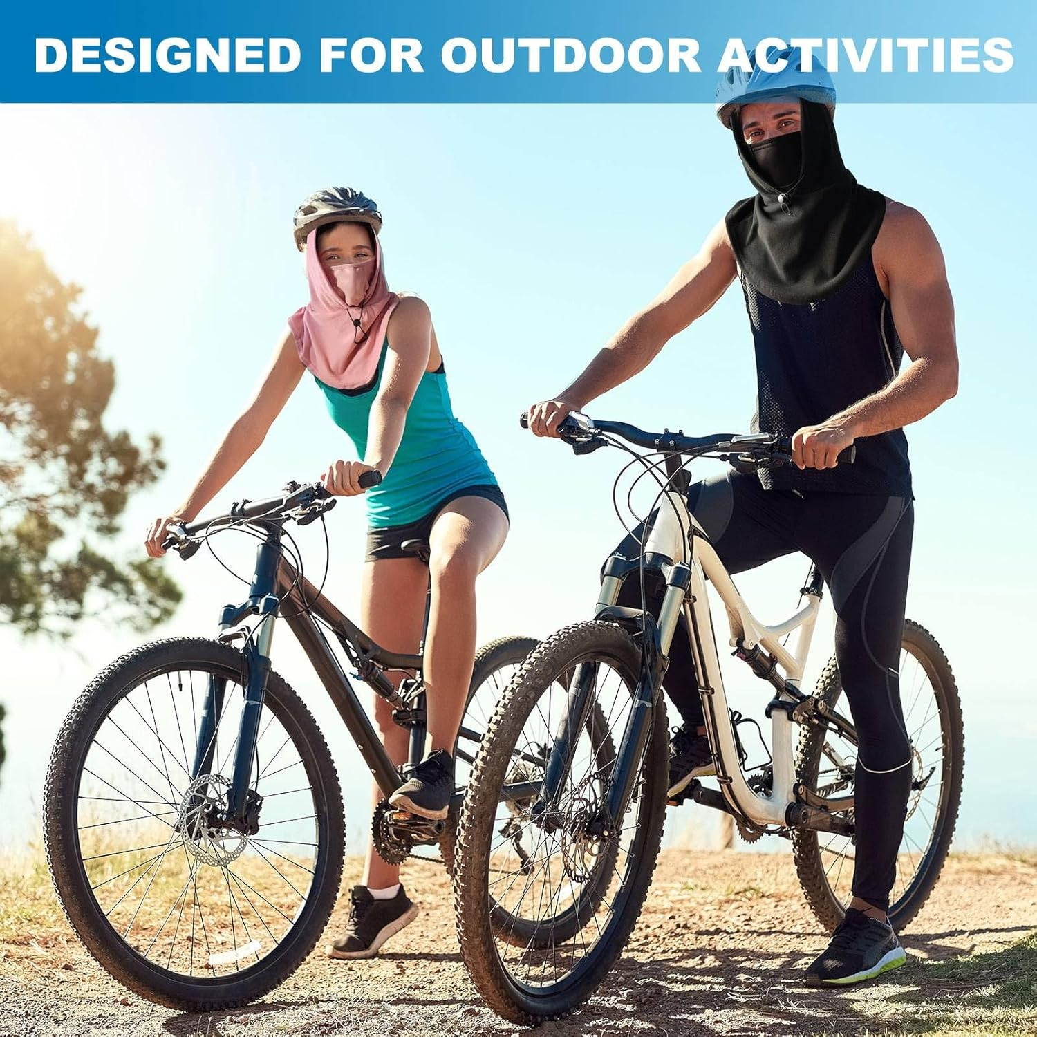 LOKZEER Balaclava Face Mask for Men Women: Lightweight Breathable Sweat-Absorbing Ski Mask with Adjustable Drawstring. UV Protection Cycling Motorcycle Face Cover - Pink image number 7