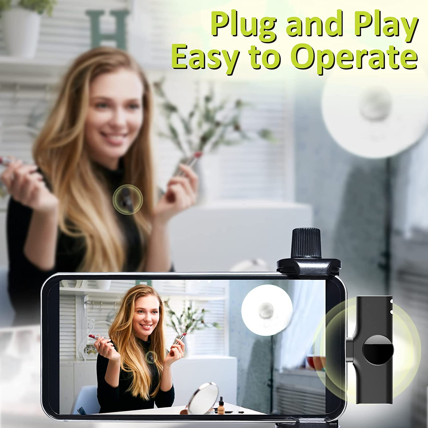 Wireless Bluetooth Lapel Microphone, Wireless Clip on Microphones, Lapel Mic (Aisizon A2D One Pair Two), for Android Phone, Iphone, Laptop, Video Recording&hellip;&hellip; image number 6