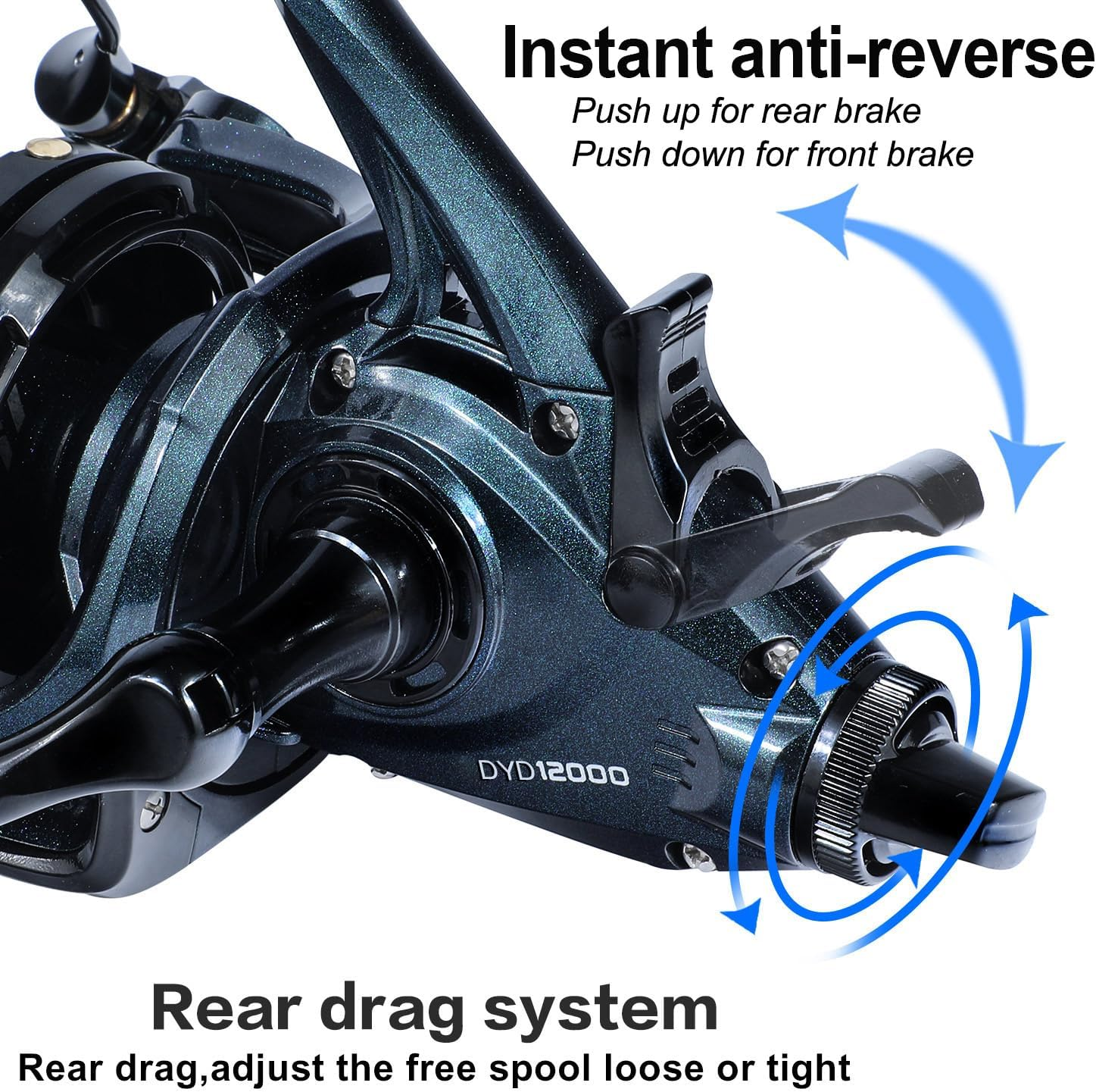 Sougayilang Carp Fishing Reel, Ultra-Powerful Smooth Spinning Reel 13+1BB Metal Body 9000/10000/12000 Surf Fishing Reels for Saltwater and Freshwater image number 5