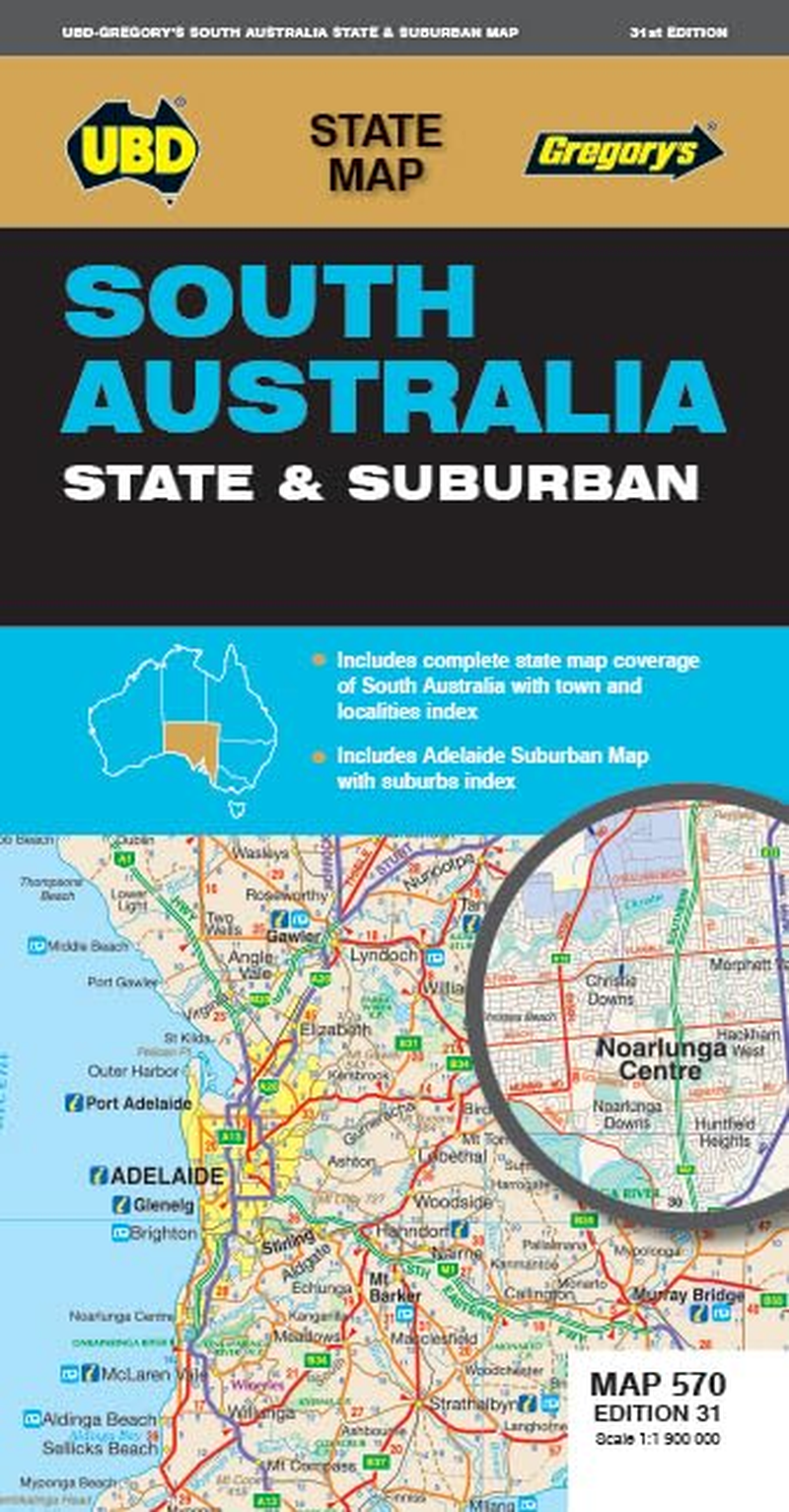 South Australia State & Suburban Map 570 31St Ed