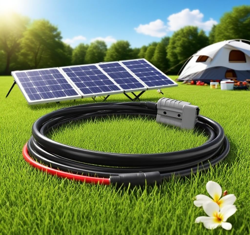 2M or 3M 50A Anderson Plug to MC4 Compatible Solar Connector Adapter &ndash; 14AWG Automotive Cable for Solar Panels, Power Stations, Rvs, 4WD, and Off-Grid Systems (300, Centimeters)