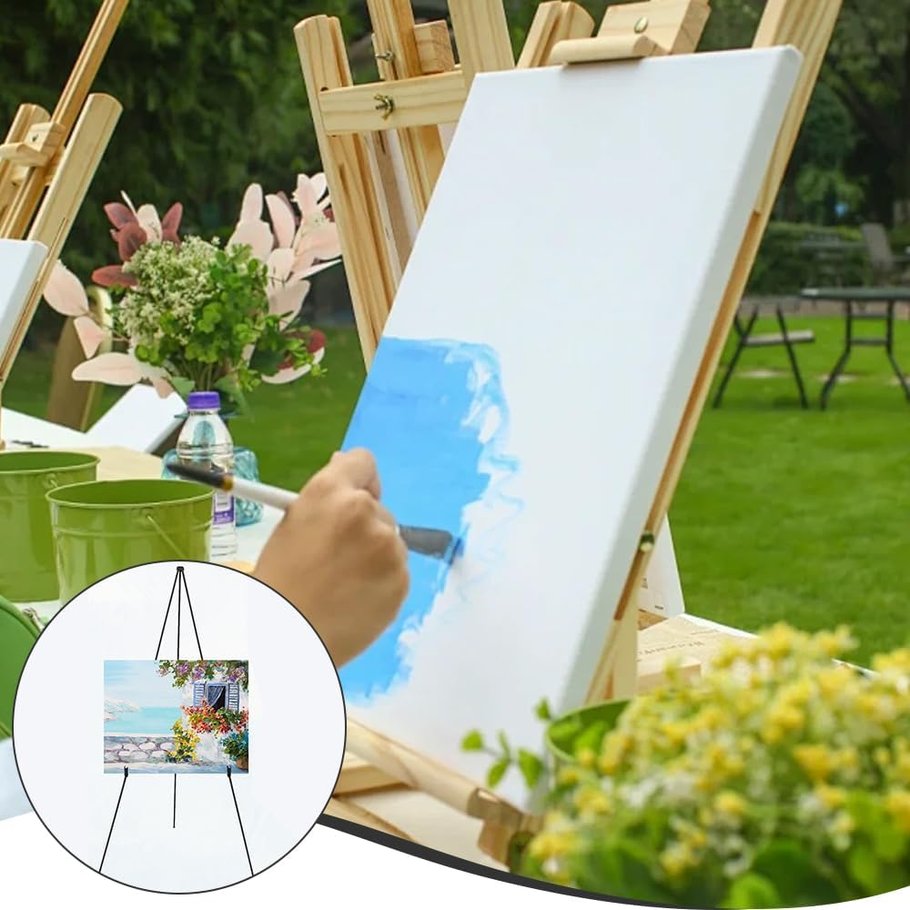 TOMVAES Art Display Easels with Adjustable Function, Portable Metal Painting Easel, Tripod Metal Display Stand for Home School Supplies Shop and Various Ceremonies 63 Inch (Black) image number 2