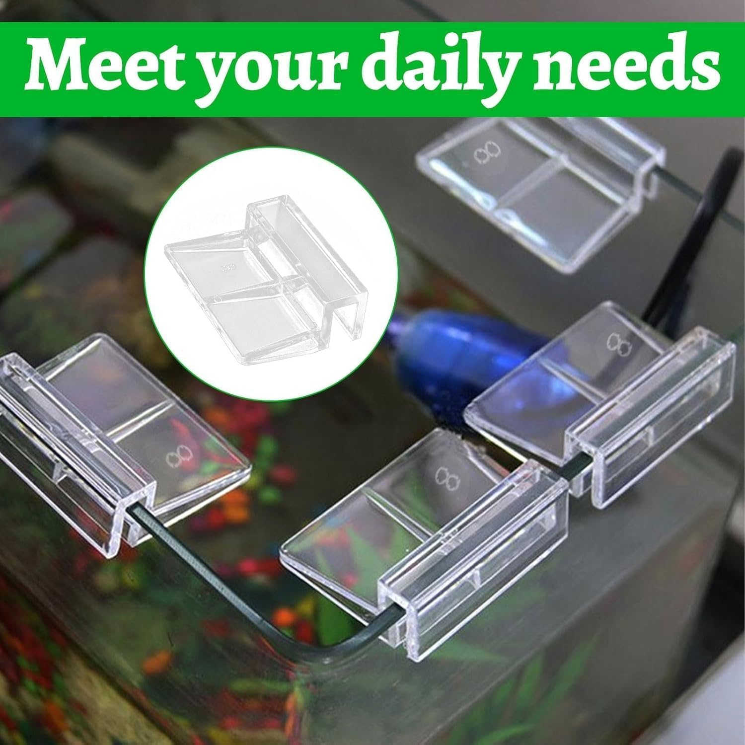 Acrylic Aquariums Fish Tank Glass Cover Clips, 16Pcs Clear Fish Tank Glass Cover Clips, Fish Tank Lid Clear Acrylic Aquarium Cover Support Clamps, 10Mm Thick - Transparent, 10Mm image number 3