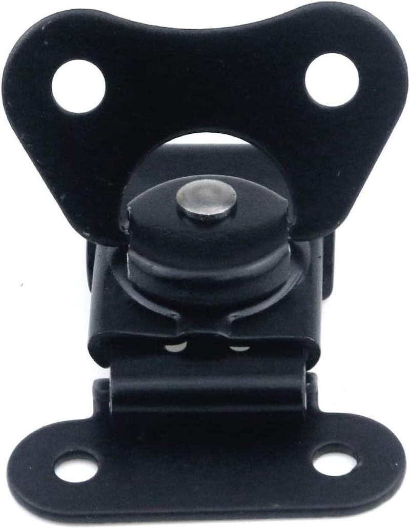 My MIRONEY 4-Pack Black Spring Loaded Butterfly Twist Latch and Keeper Metal Hardware Toggle Clamp Hasp Box Chest Closure with Screws for Flight Case,1.97" X 1.5" image number 6