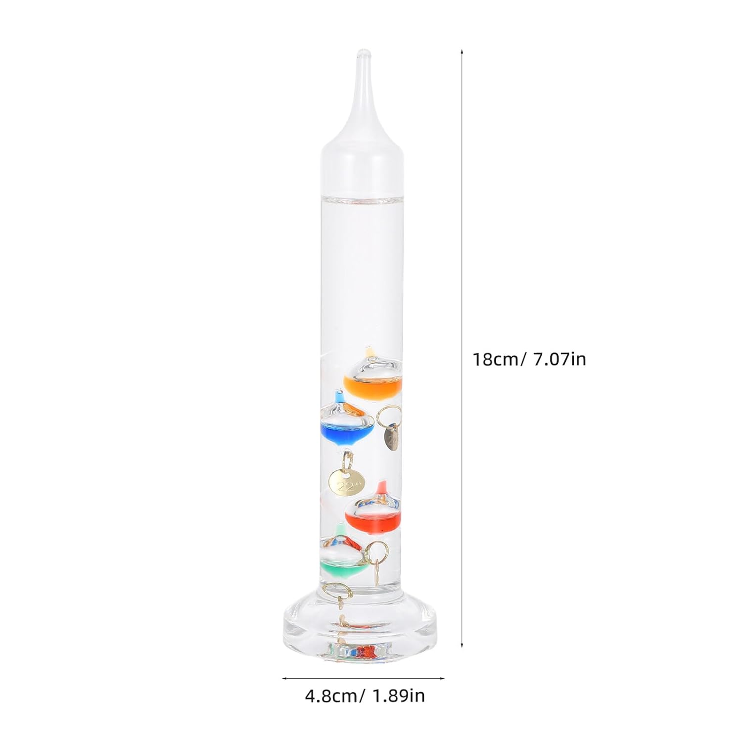 COHEALI Galileo Thermometer 4-Glass Floating Desk Ornament, Decorative Indoor Desktop Temperature Monitor in Celsius, Science Lover'S Office and Home Decor image number 2