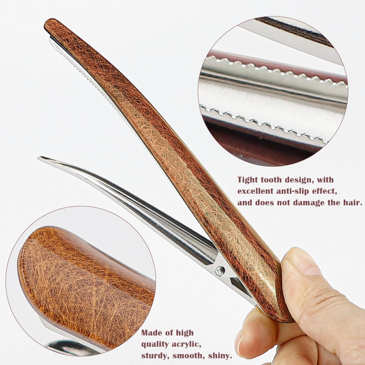 FERCAISH Pack of 5 Non-Slip Duckbill Hair Clips, Large Acrylic Horn Clip, Crocodile Clips, Hair Metal, Colourful Long Alligator Hair Clips for Women and Girls image number 6