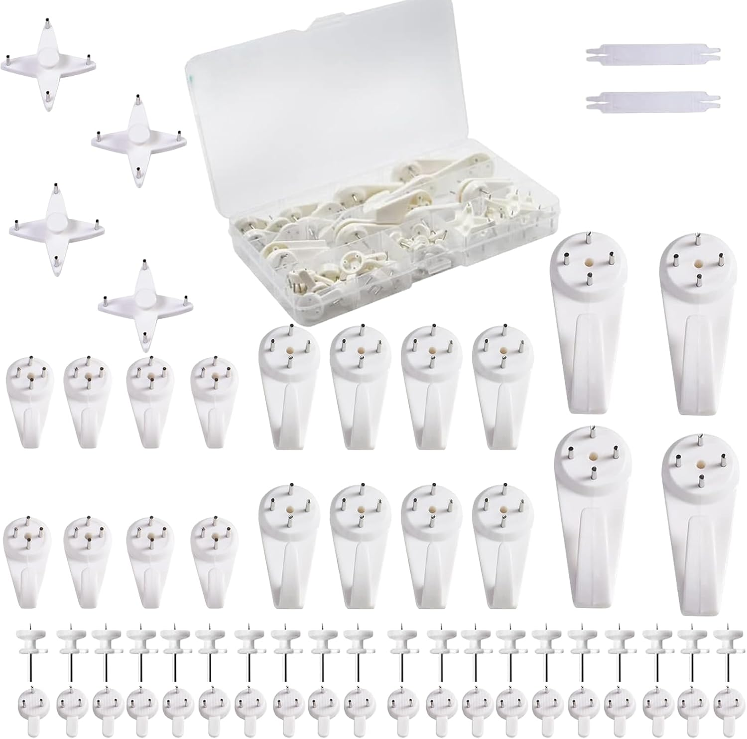 68PCS Picture Hooks, Picture Hanging Kit - Invisible Wall Hanging for Picture Frame, Wall Hook, Suitable for Concrete, Hardwall and Drywall