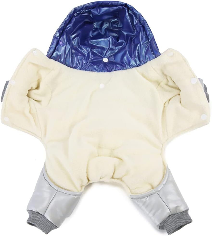 Izefia Dog Coat Windproof Jacket Cold Weather Coat 4 Legs Warm Dog Jumpsuit Winter Thick Clothes Waterproof Dog Coat for Small Dog Medium Cat Blue S image number 2