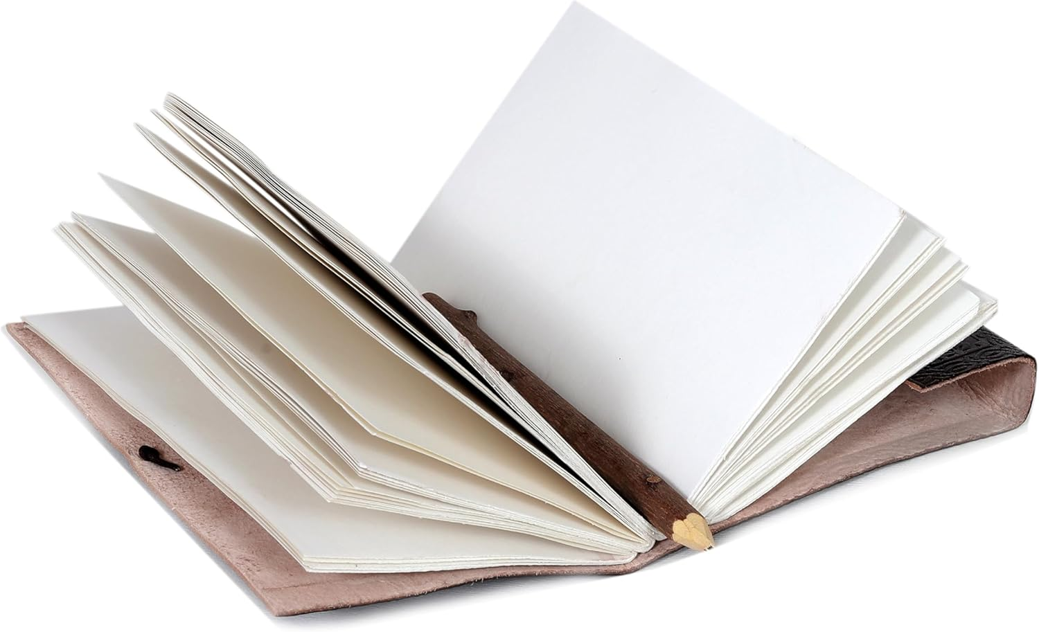 Azuregreen DOUBLE DRAGON Blank Page BOOK Handcrafted Leather Writing Unlined 5 X 7 JOURNAL (Brown) - Brown Leather image number 2