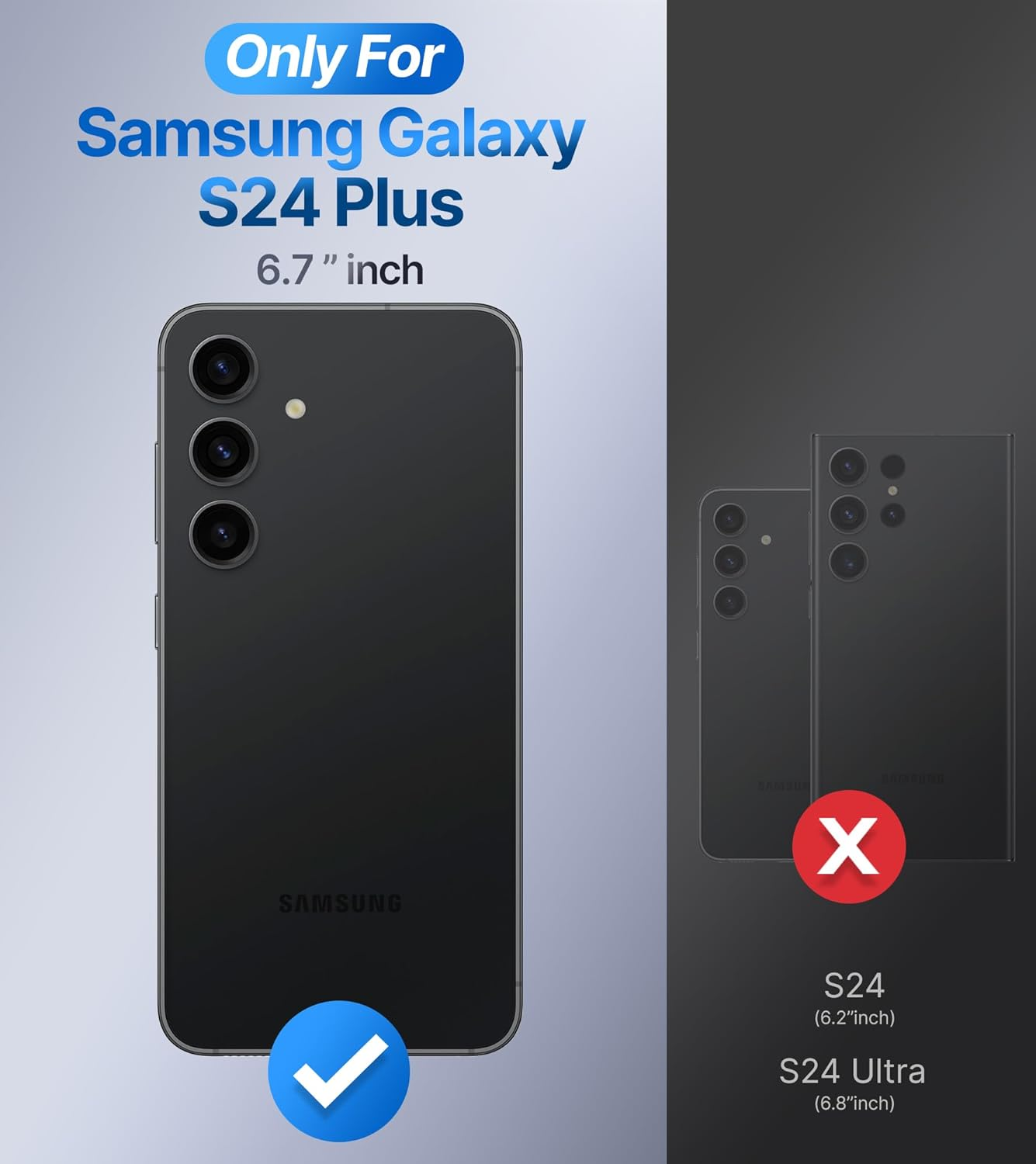 SHIELDS up Galaxy S24 plus Case with Stand, Clear with Double Ring Holder [Adjustable & Foldable] Shockproof Protective Cover for Samsung Galaxy S24 Plus image number 5