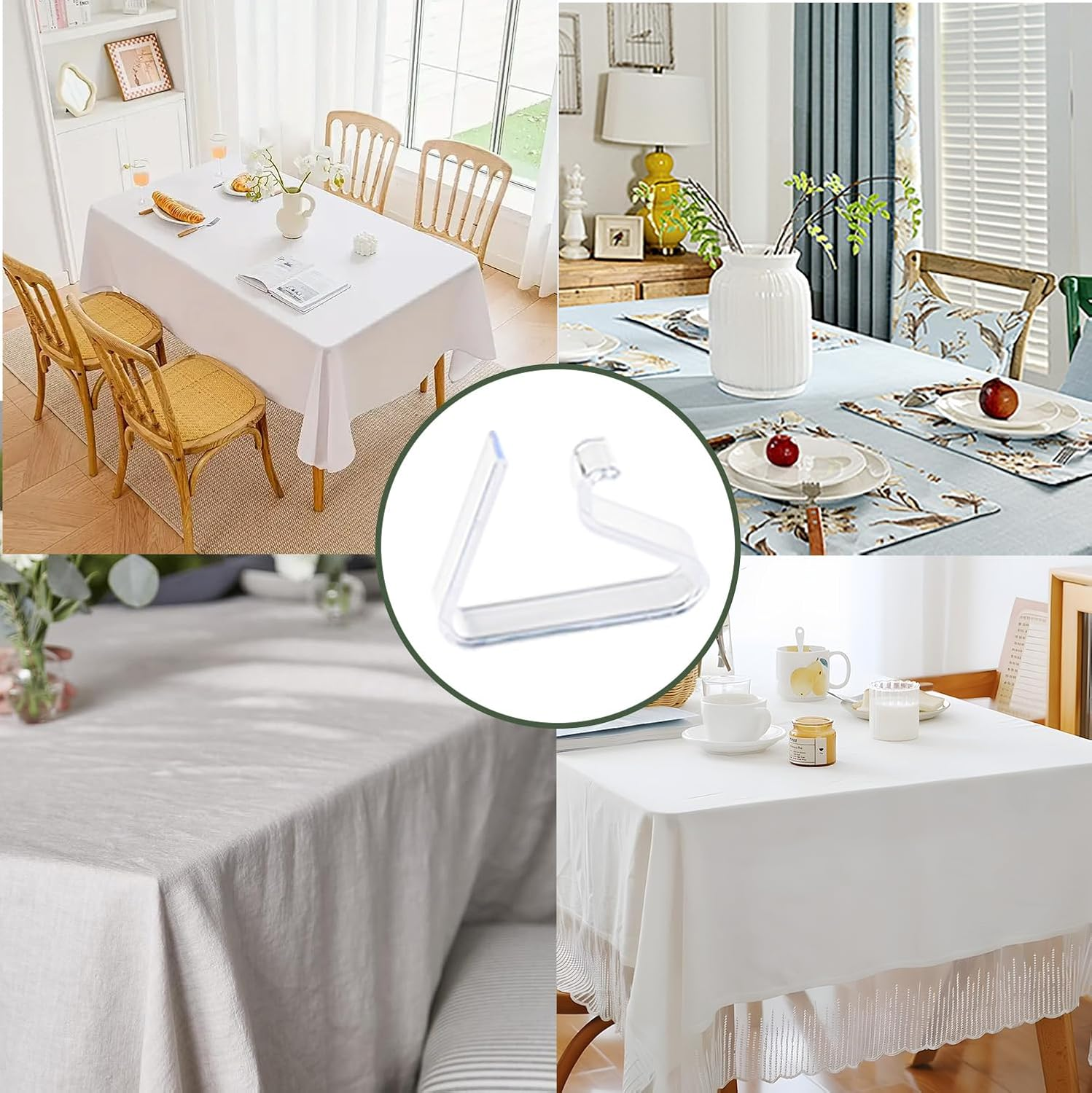 24-Pack Clear Plastic Tablecloth Clips (Large) &ndash; Windproof Table Cover Holders for Indoor & Outdoor Use, Picnic, Camping, Party, Wedding Christmas image number 3