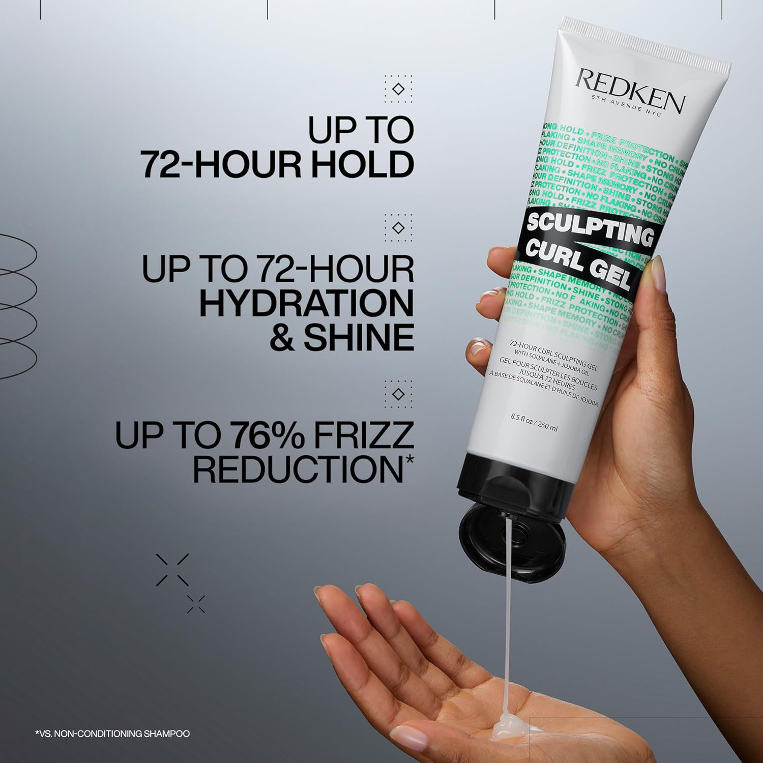 REDKEN Sculpting Curl Gel - 72-Hour Strong Hold, Crunch-Free & Flake-Free, Helps Tame Frizz image number 2