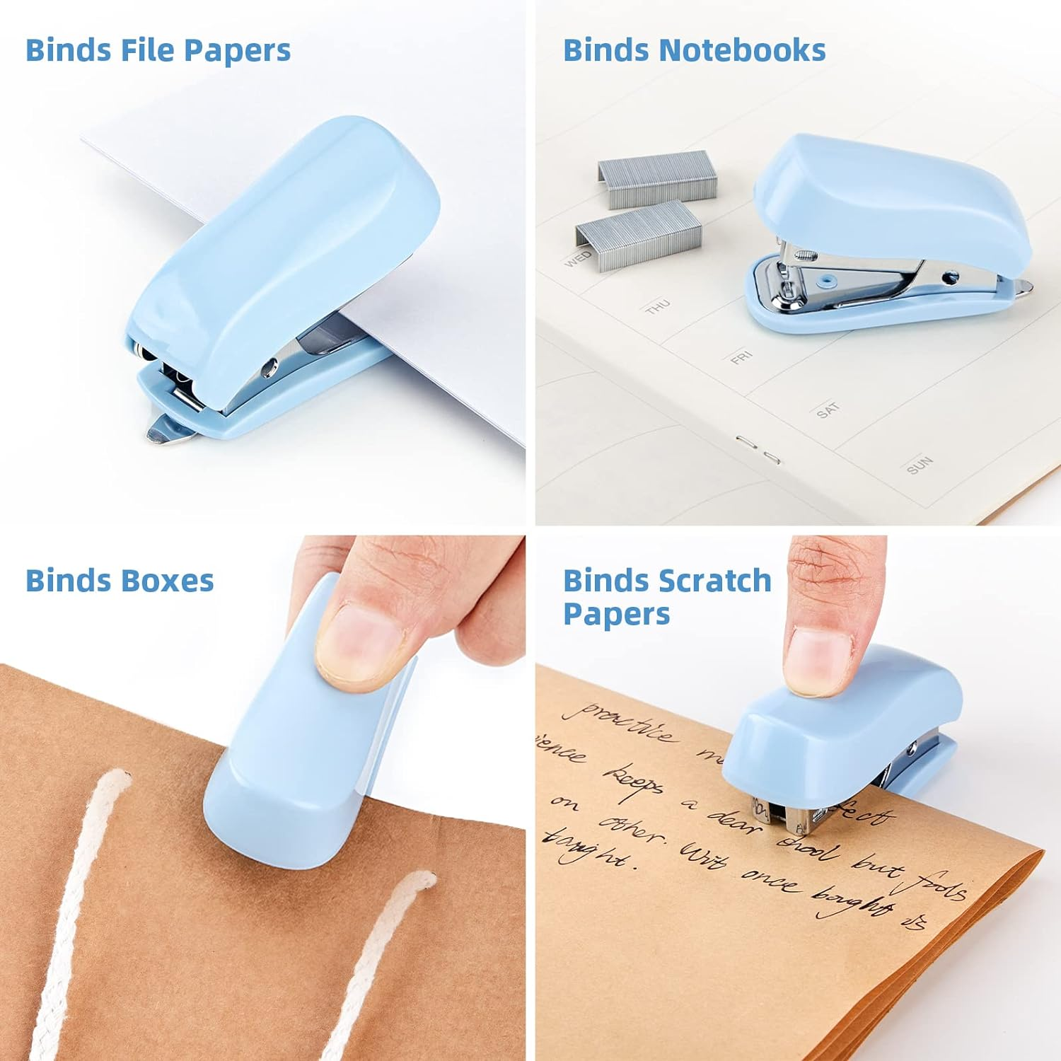 Deli Stapler, 20-50 Sheets Capacity with Staples and Staple Remover Set, Desk Stapler Office Staplers (Blue, 20 Sheet) image number 6