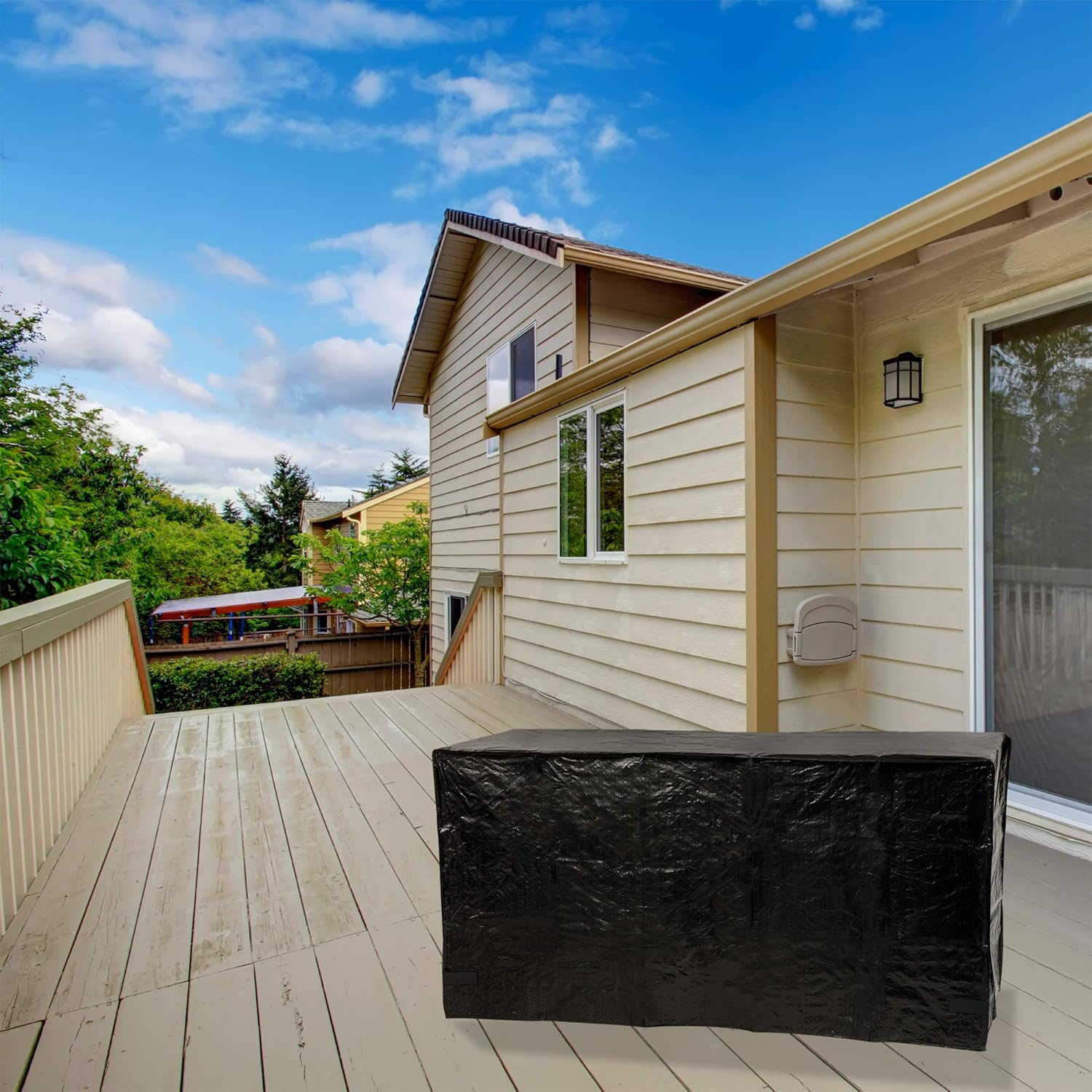 Grillman Economy 4 Burner Medium Flat Barbecue Cover Light Duty, Black, GM4FE image number 6