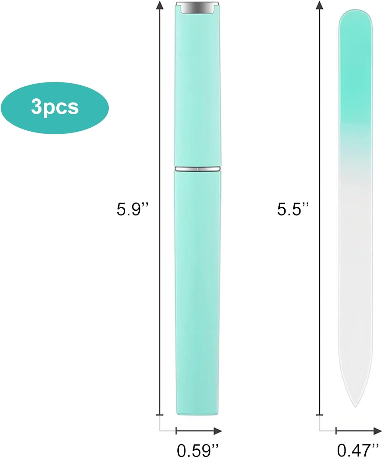 3Pack Nail Buffer, the Exquisite and Durable Glass Nail File, Nail Files，Suitable for Fashion Gifts，Female Adults Daily Necessities image number 3