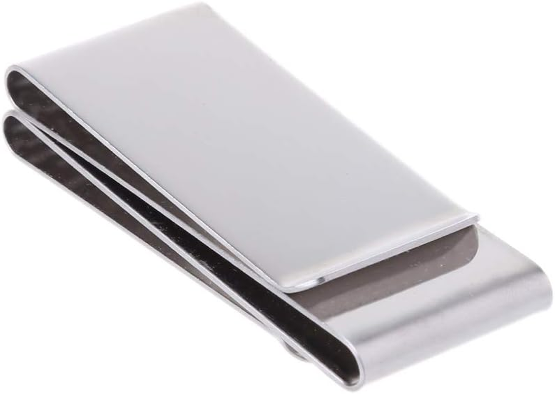 [Xinsheinelry] Stainless Steel Double Sided Money Clip Wallet Wallet Credit Card ID Holder Neck Leather Jewelry Clear Girls Transparent Wallet Keychain image number 2