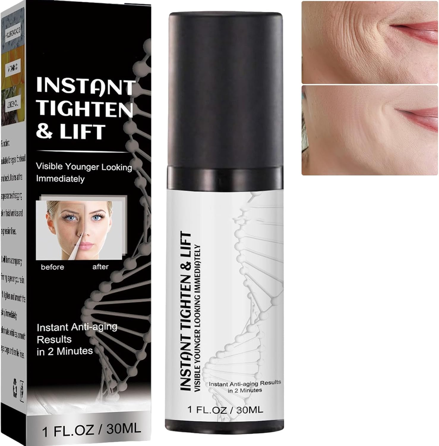 Instant Face Lift Cream, Face Tightening Cream Instant Wrinkle Remover, Temporary Face Tightener, Firming Cream for Loose Skin, Wrinkle Repairs Anti-Aging Serum (2Pcs)