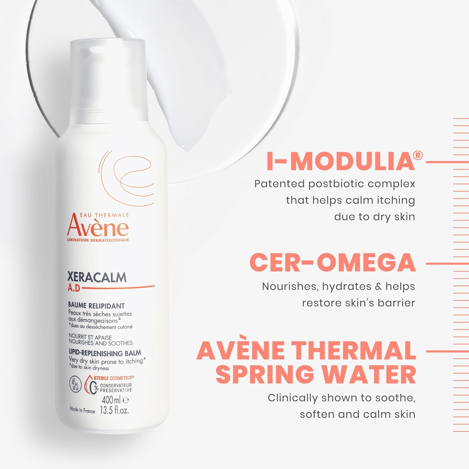 Avene Xeracalm A.D Lipid-Replenishing Balm for Women - 6.7 Oz Balm, 201 Milliliter image number 4