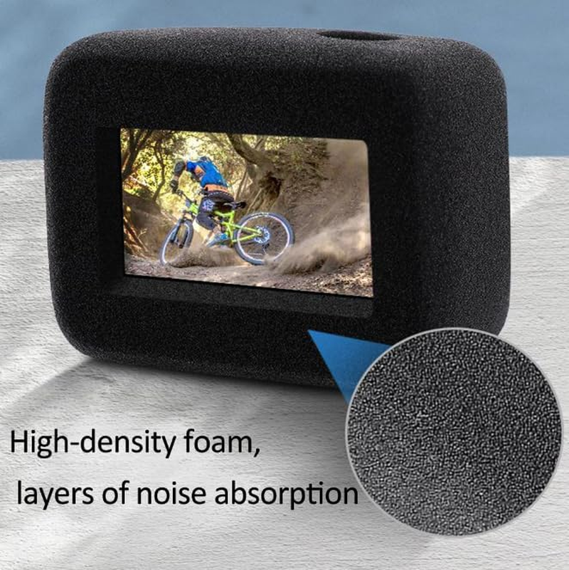 Gopro 12 Wind Cover, Camera Windscreen Foam Windshield for Gopro Hero 9 10 11 12 Black, Gopro Hero 9 10 11 12 Case Cover, Reduces Wind Noise for Optimal Audio Recording(2 Packs)