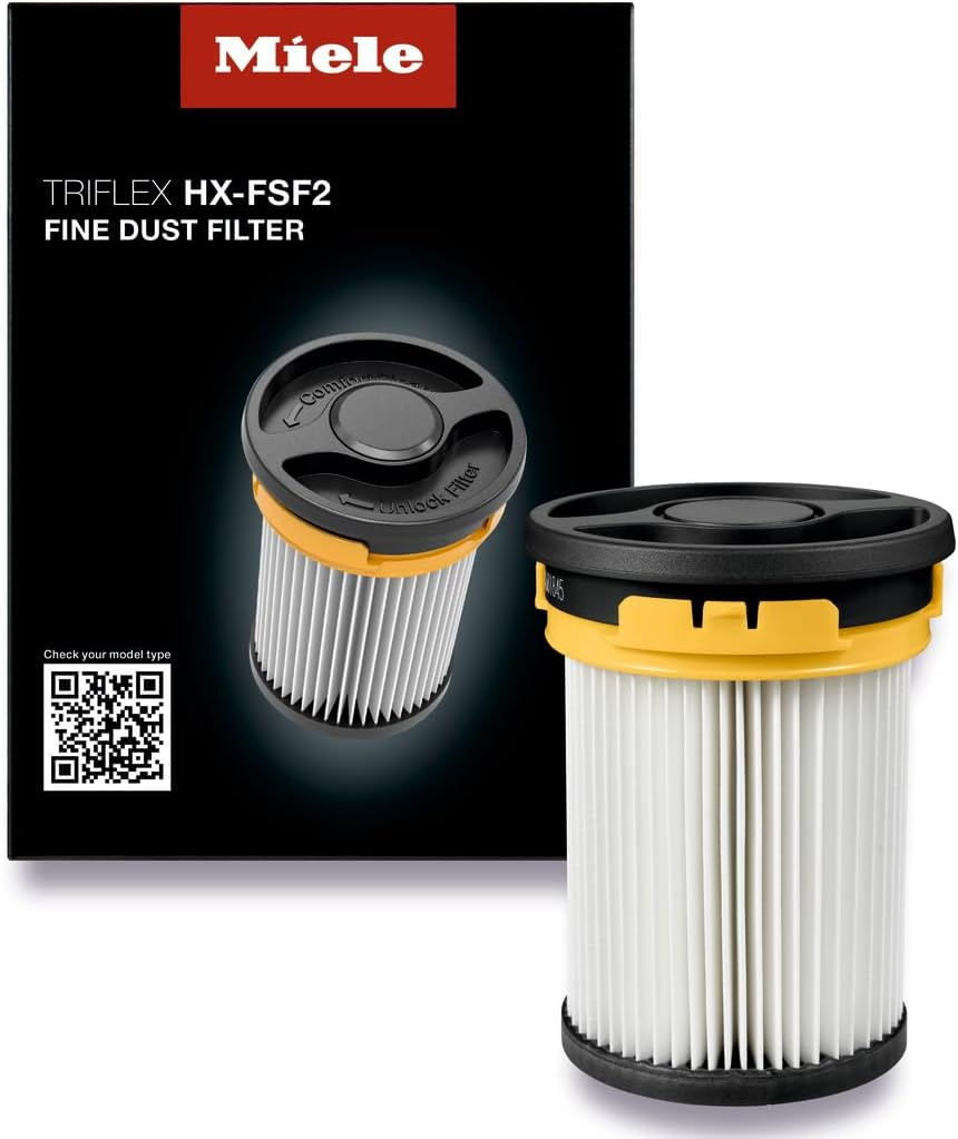 Miele HX-FSF 2 Fine Dust Filter, Replacement Filter for Triflex HX2 Cordless Stick Vacuum Cleaners, Pleated Material for Ultrafine Filtration image number 2