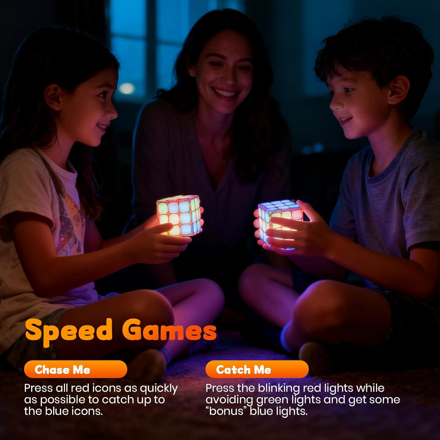 Poat Handheld Game Cube for Kids, 7-In-1 Electronic Memory & Brain Games Toy with Speed, Logic, and Music Challenges, Portable Travel Learning Toy for Ages 6-12+ image number 2