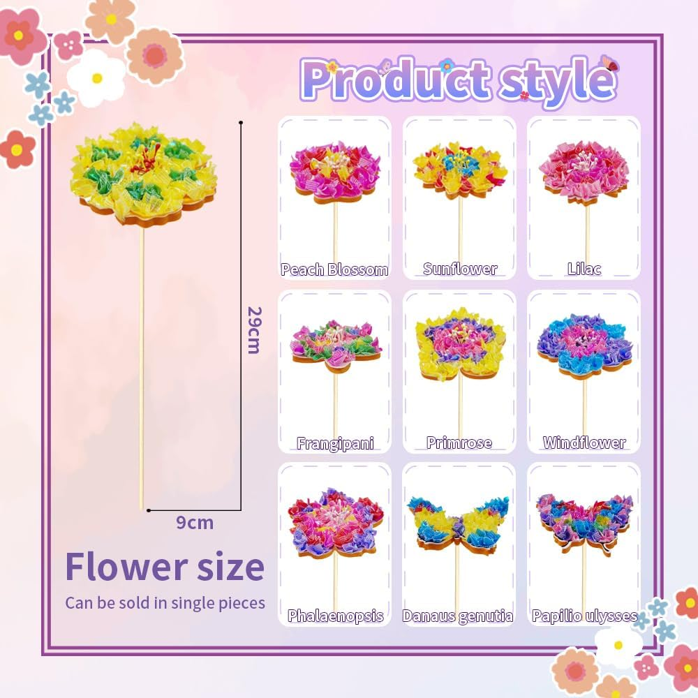 Poke Flower Arts & Craft Kits for Kids - DIY Poke-In Art Flower Bouquet with 8 Flowers 2 Butterflies for Girls Birthday Presents Party Favors Classroom Art Activity Flower Gifts for Girls Toys Age 4+ image number 5