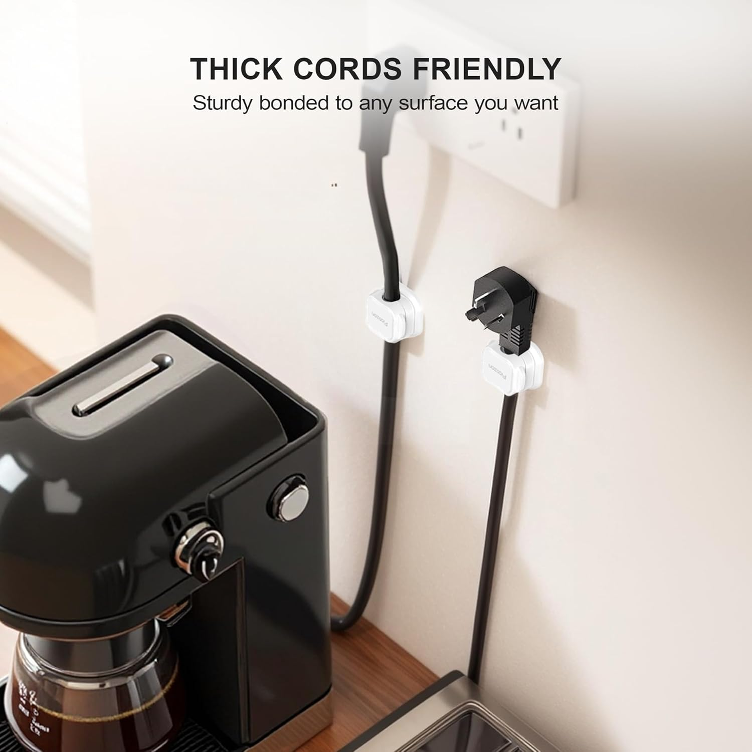 24 Pack Magnetic Cable Clip Organizer Cord Holder, Picozon Adhesive Cable Management, Wire Phone USB Charger Cable Holder, Keeper Organizer for Office Home Desktop Table - White image number 3