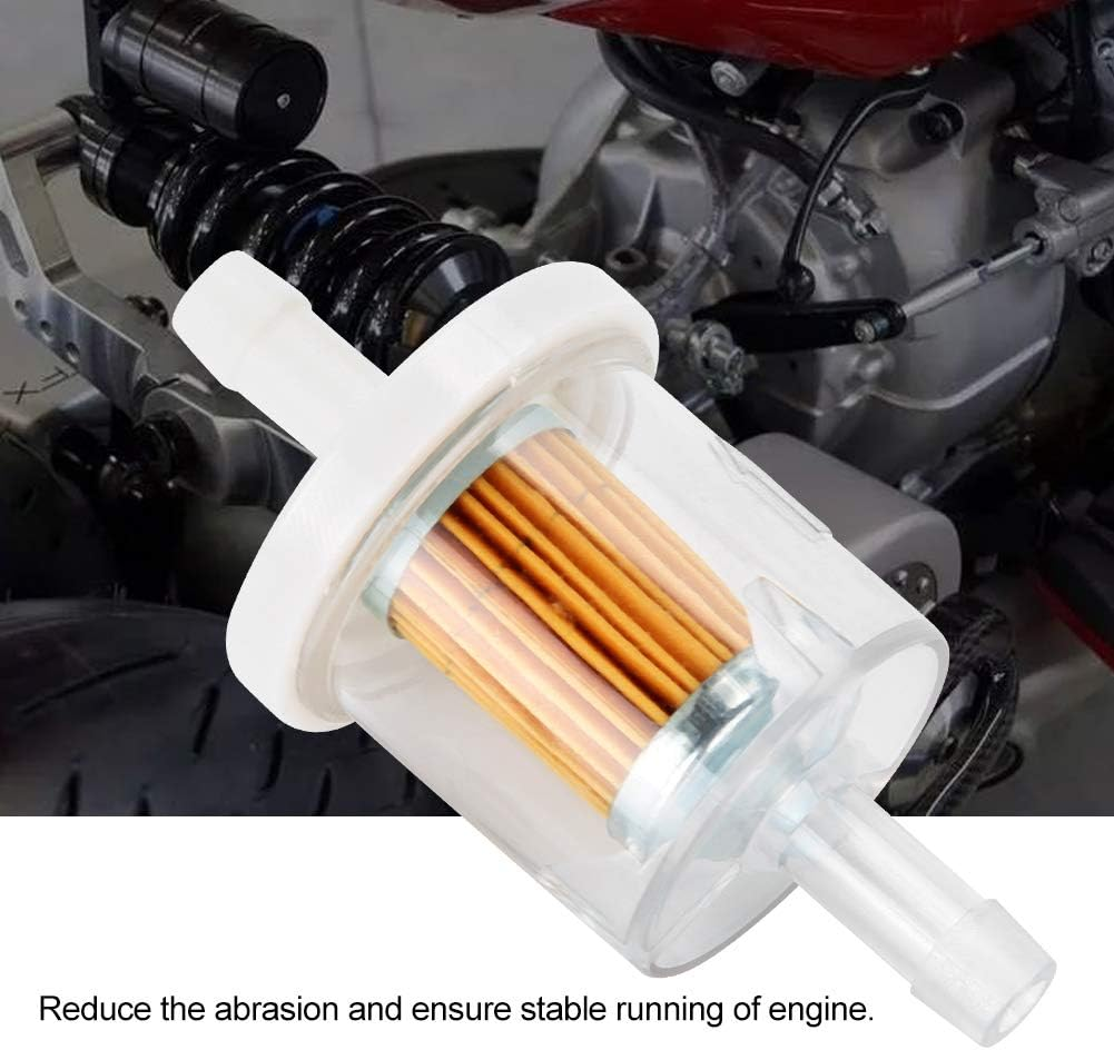 Fuel Filters for Lawnmower Motorcycle, 10Pcs 1/4Inch Plastic Inline Mini Small Engine Fuel Gas Filters for Lawnmower and Motorcycle Small Engines