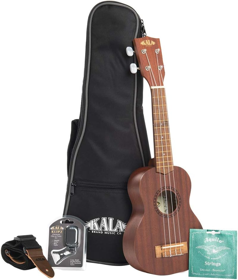 Kala KA-15 Soprano Ukulele Bundle - Natural Mahogany image number 1