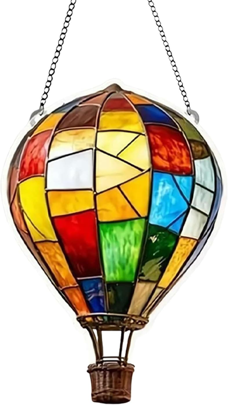 Solar Hot Air Balloon Lantern with Flame, Decorative Flickering Flame Lamp, Decorative Weather-Resistant Hangable Lantern for Yard Porch Patio Wedding Birthday Halloween Christmas image number 3