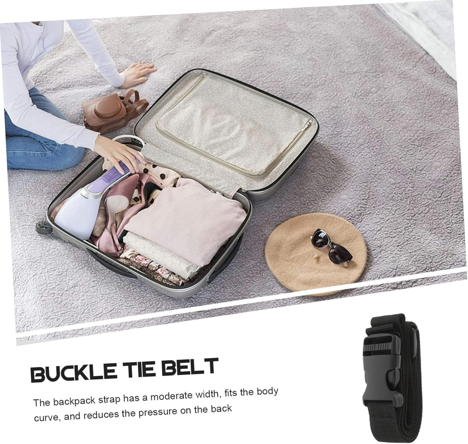 LAPYAPPE Adjustable Utility Bag Strap with Secure Buckle Wide Multipurpose Luggage Strap Extender for Hiking Backpacks Outdoor Gear Travel and Sports Bags image number 4