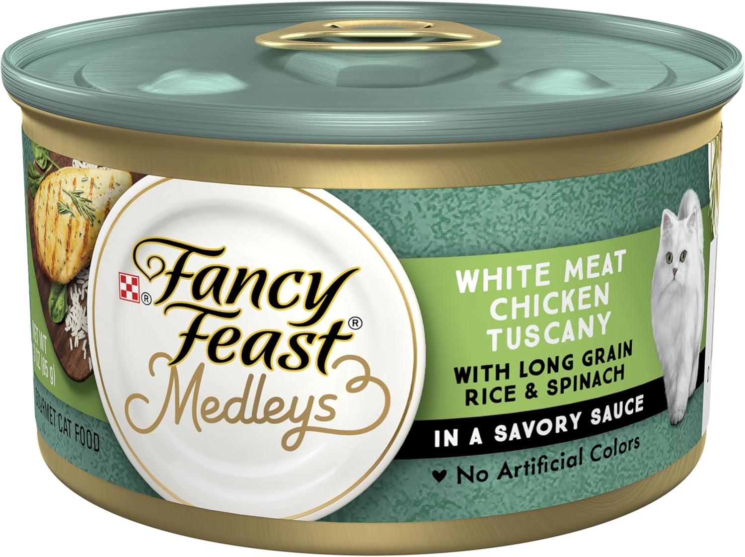 Fancy Feast Medleys Adult Wet Cat Food White Meat Chicken Tuscany with Rice & Garden Greens in Sauce 24X85G image number 1