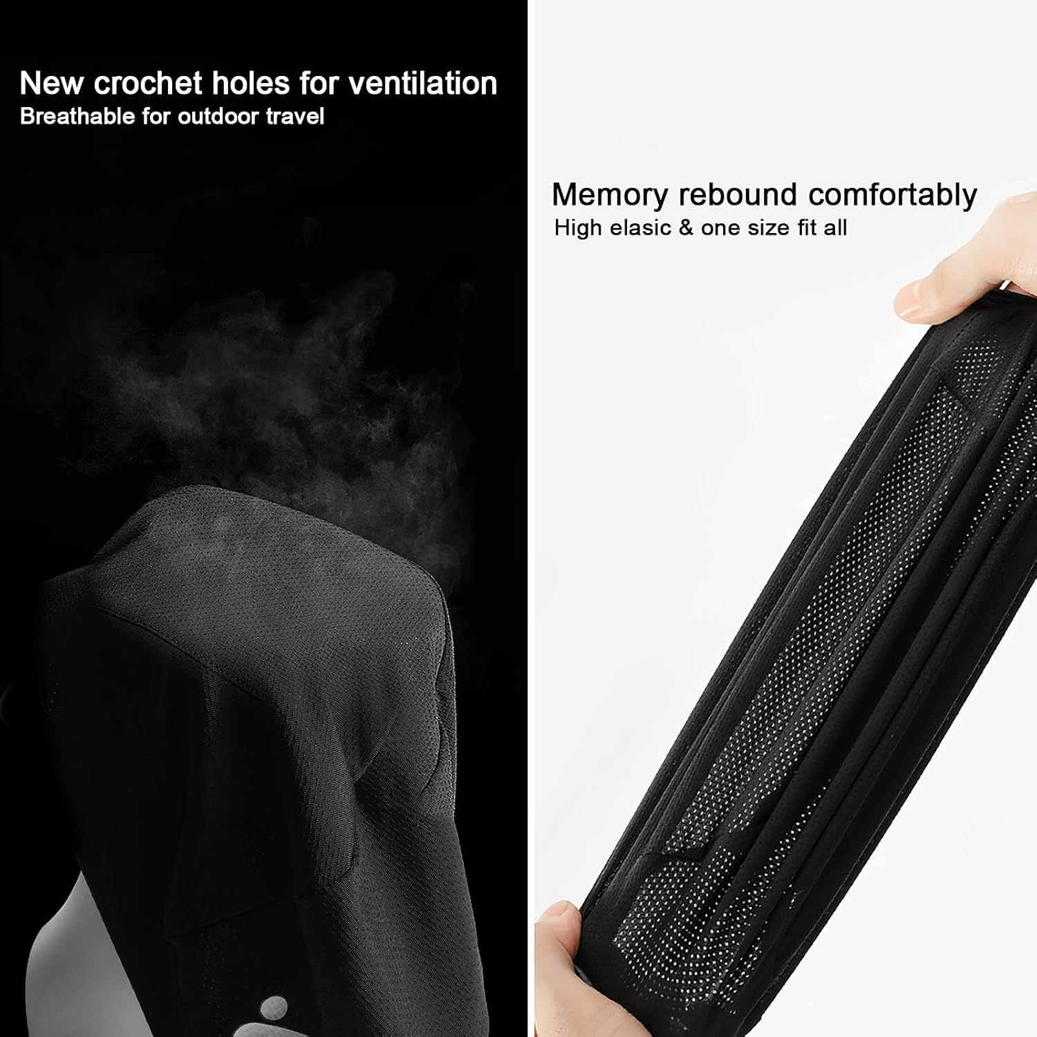 Hapurs 2 Pack Skull Cap Helmet Liner Sweat Wicking Cycling Running Hat, Cycling Skull Caps Wicking Beanie Do Rag Head Wrap for Men Women(Black & Black) image number 5