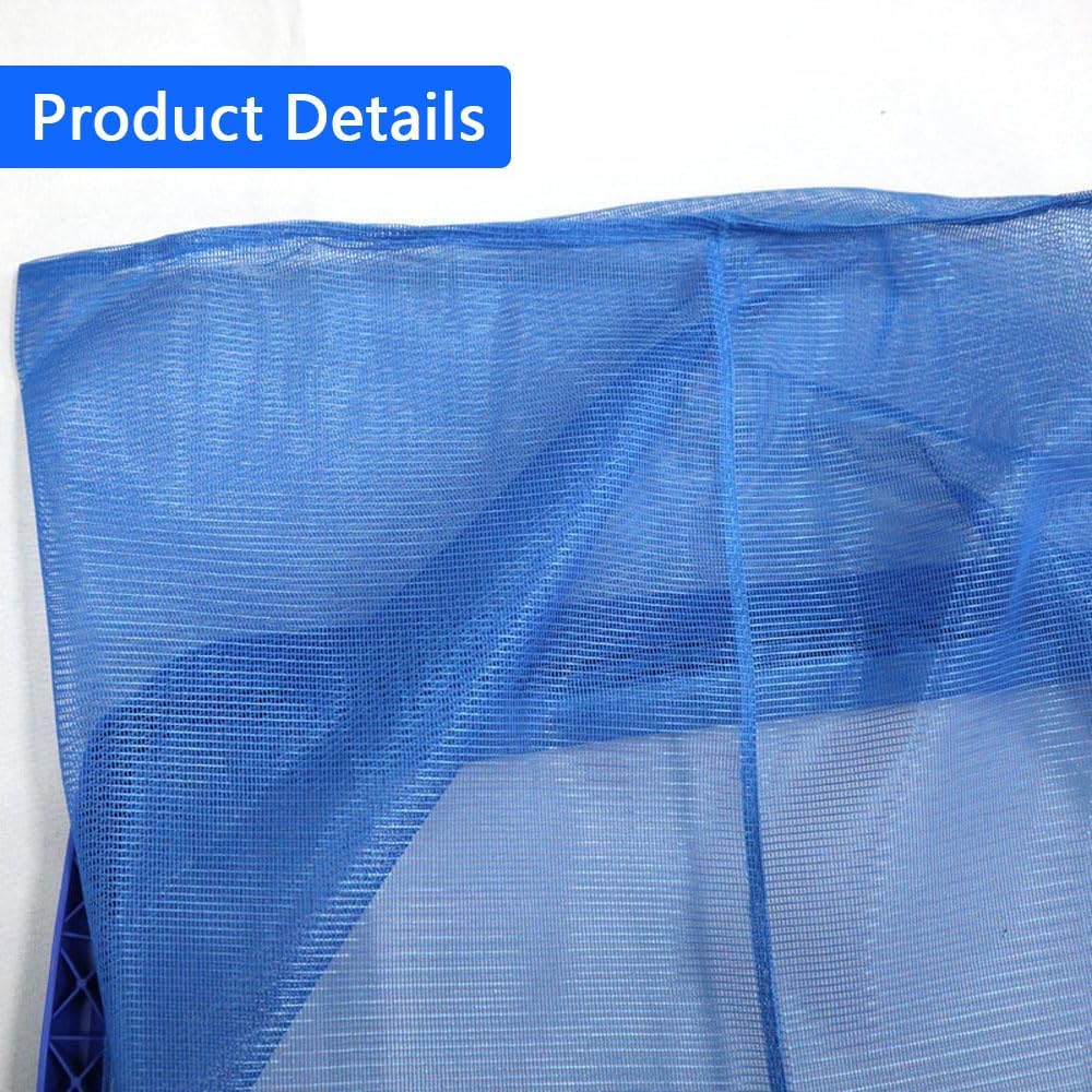 Pool Skimmer Net, 20" Heavy Duty Leaf Rake with Fine Mesh Deep Bag, Plastic Frame Cleaning Tool for Swimming Pools & Ponds, Fits Standard Poles, Blue image number 1