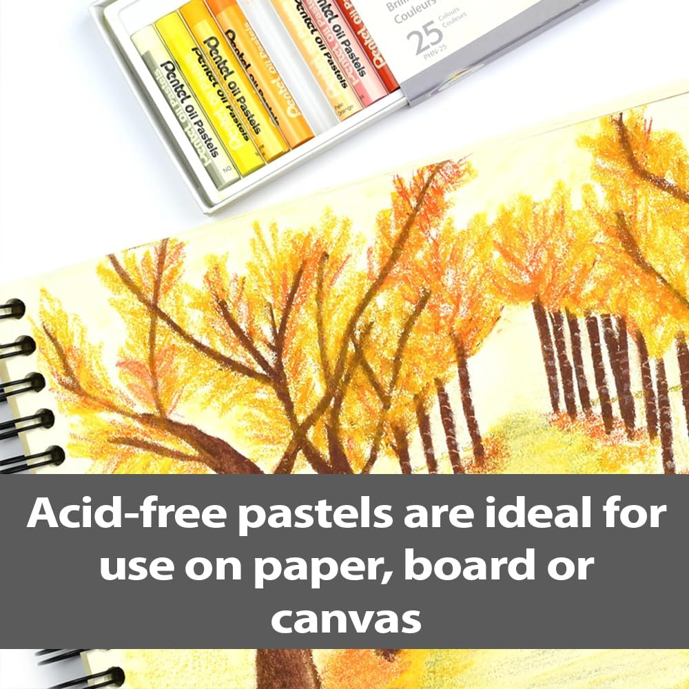 Pentel Arts Oil Pastels, One Pack of 36 Assorted Colours (OPHN-36)