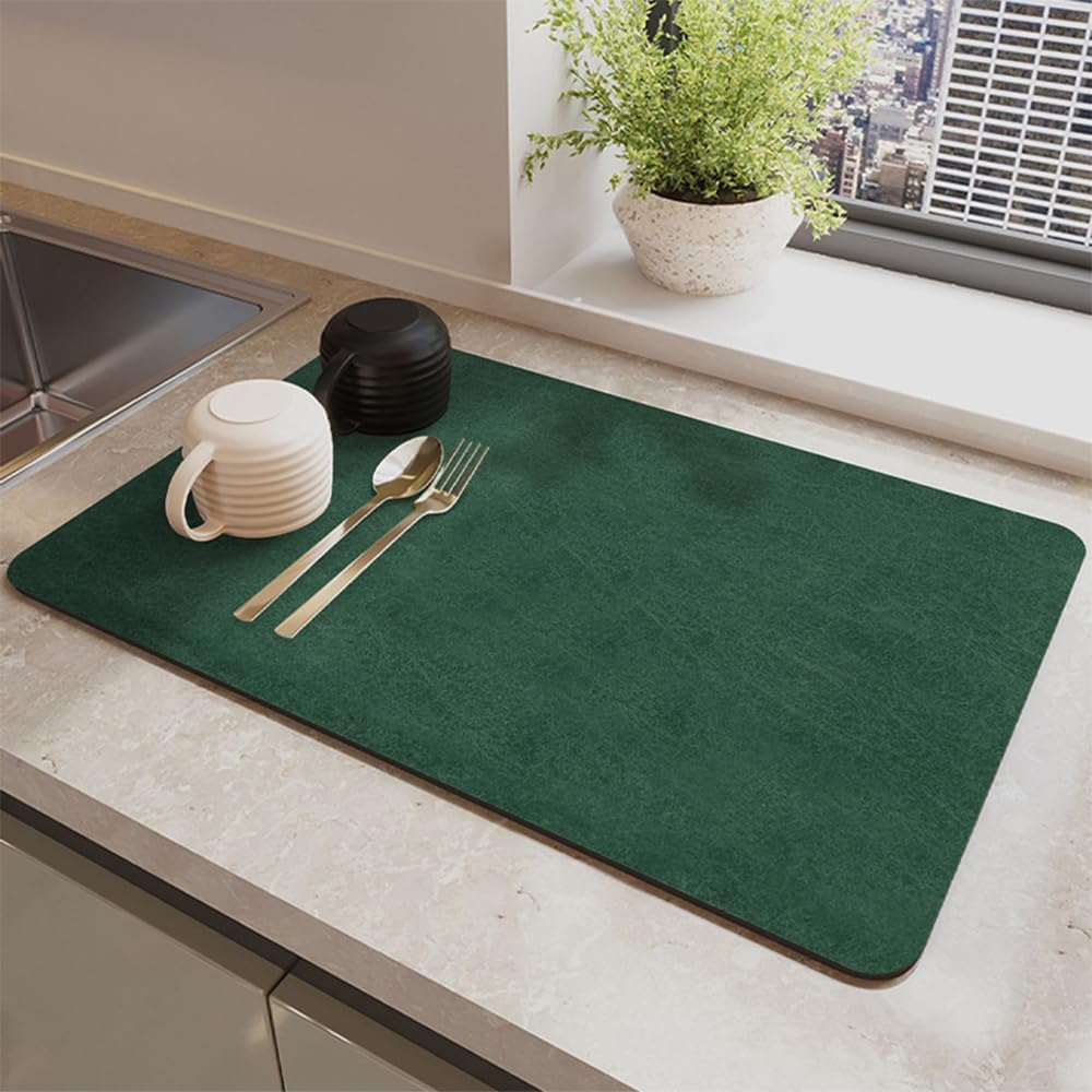 Coffee Mat-Dish Drying Mat Absorbent (Dark Grey, 43X80Cm) image number 4