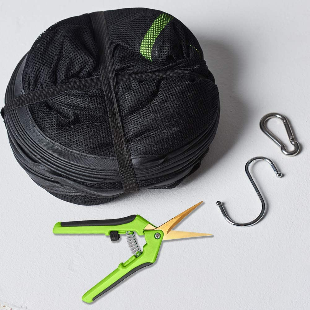 6 Tier Black Mesh Zippered Herb Drying Rack Hanging Dryer Dry Net with Pruning Shear for Hydroponics image number 6